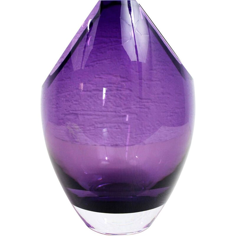 Vase vintage en verre violet, 1970