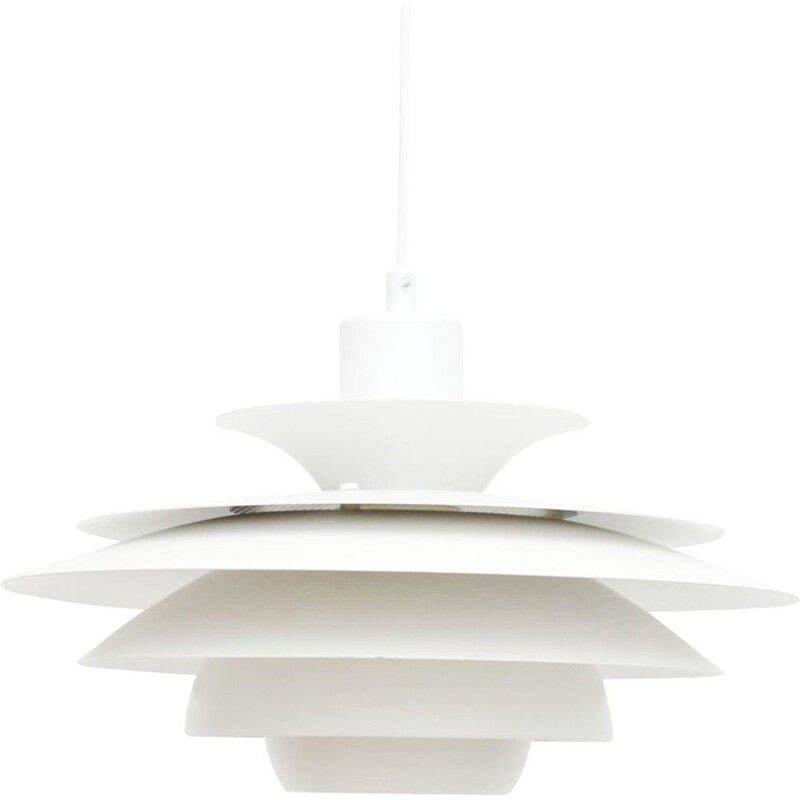 Vintage Jeka white pendant lamp, Denmark 1970s