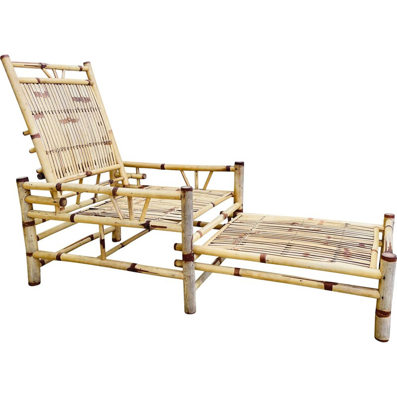 Vintage Cube bamboo lounge chair