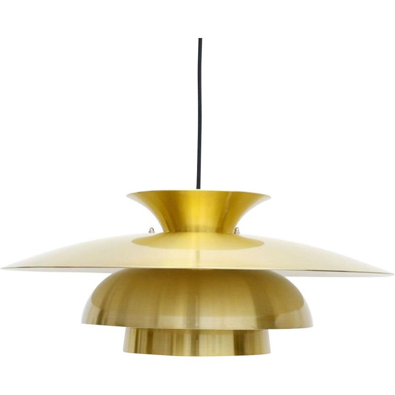 Mid century Junge brass pendant lamp, Denmark 1970s