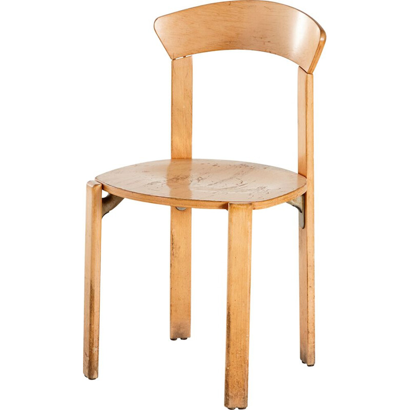 Vintage beechwood chair by Bruno Rey
