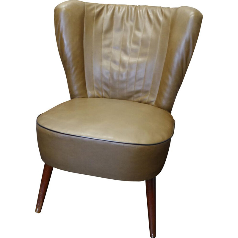 Mid-century ecological leather club armchair, 1960-1970s