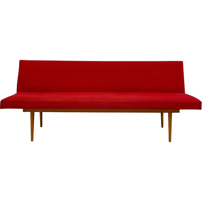 Canapé rouge vintage par Miroslav Navrátil, 1960