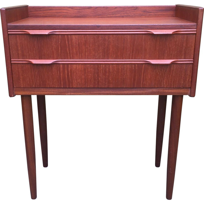 Vintage Scandinavian stamped teak night stand, 1960