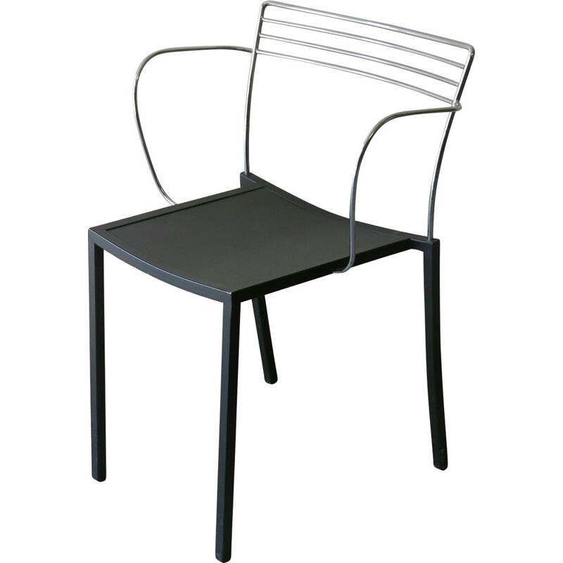Piccolo vintage chair in black lacquered metal by Pascal Mourgue for Fermob, 1990