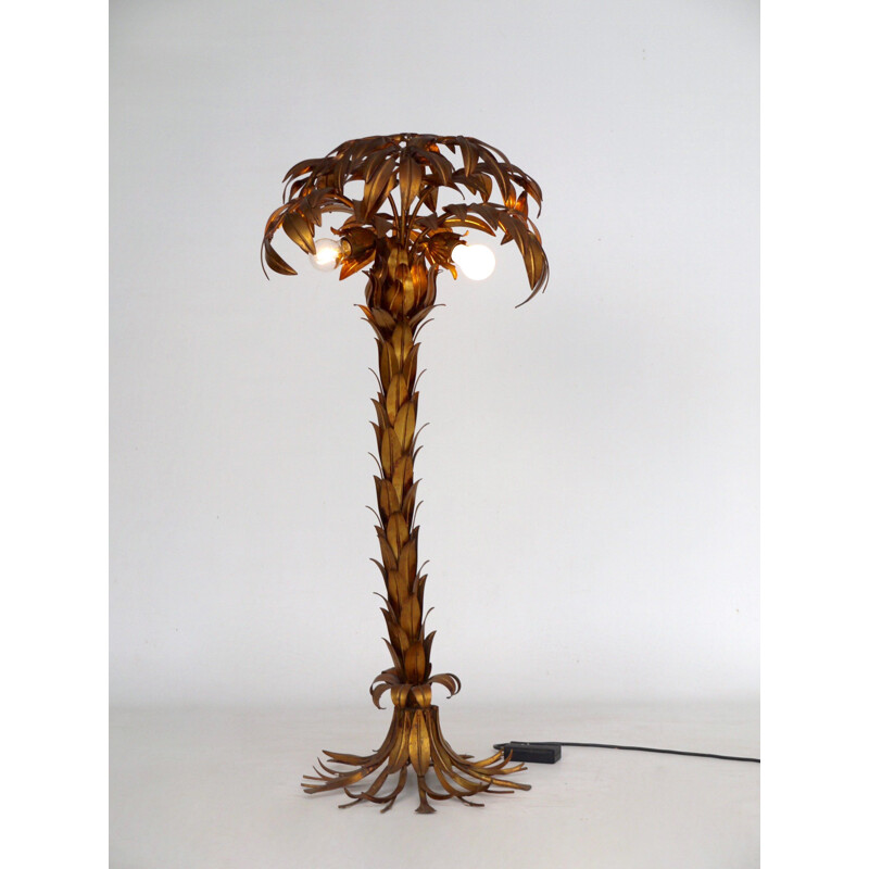 Mid century gilt metal palm tree floor lamp by Hans Kögl, 1970s