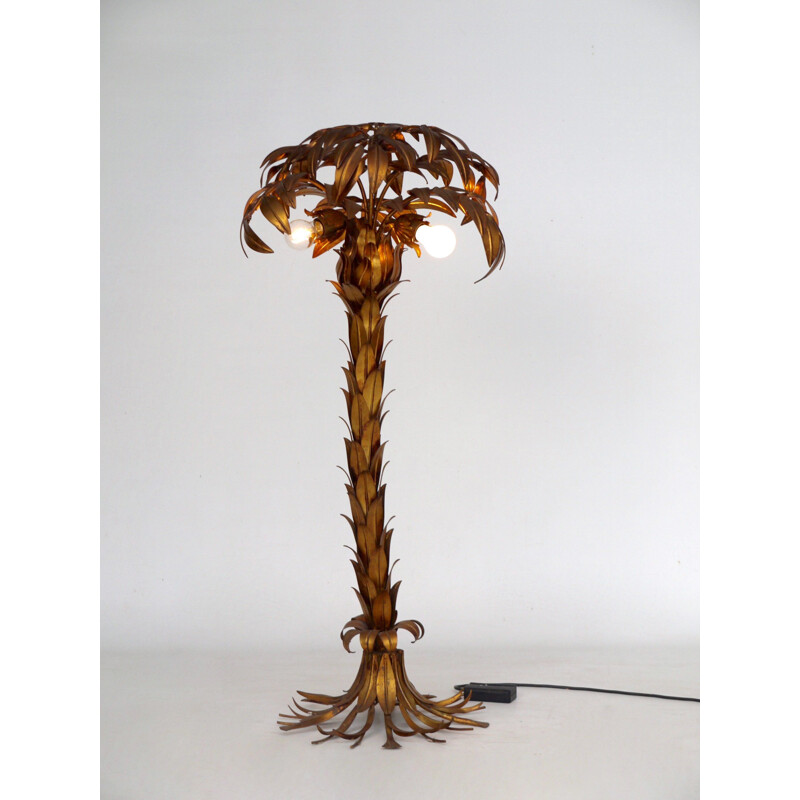 Vintage palmboom lamp in verguld metaal van Hans Kögl, 1970