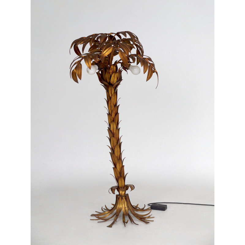 Mid century gilt metal palm tree floor lamp by Hans Kögl, 1970s