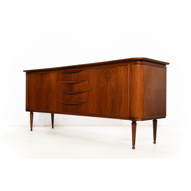 Walnut and brass sideboard, A.A.PATIJN - 1950s