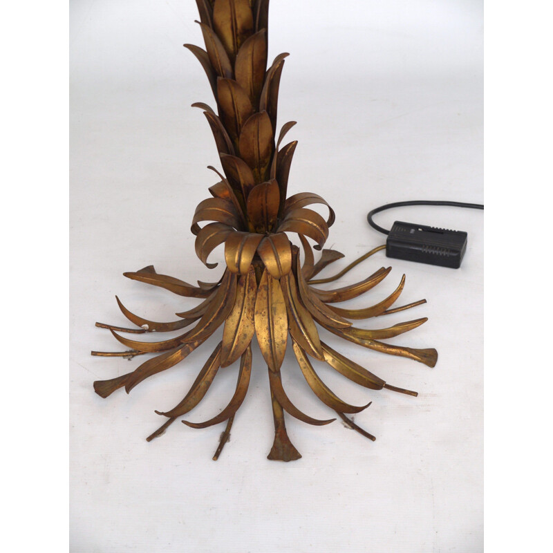 Mid century gilt metal palm tree floor lamp by Hans Kögl, 1970s