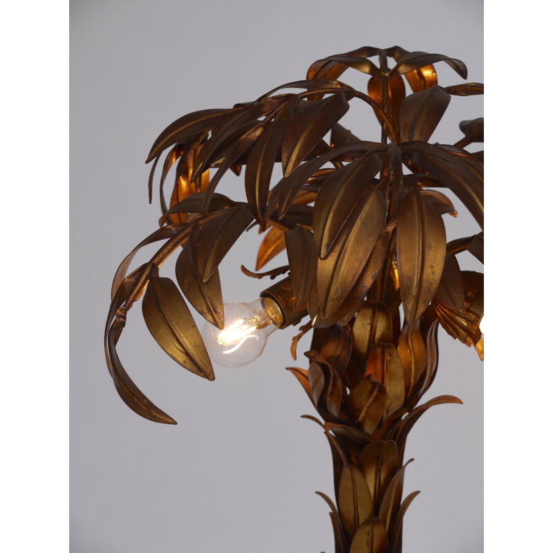 Mid century gilt metal palm tree floor lamp by Hans Kögl, 1970s