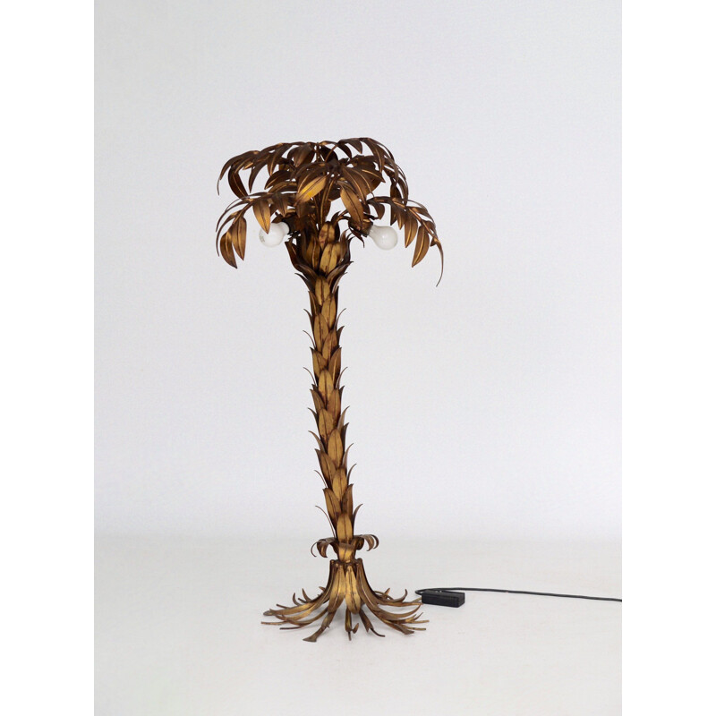 Mid century gilt metal palm tree floor lamp by Hans Kögl, 1970s