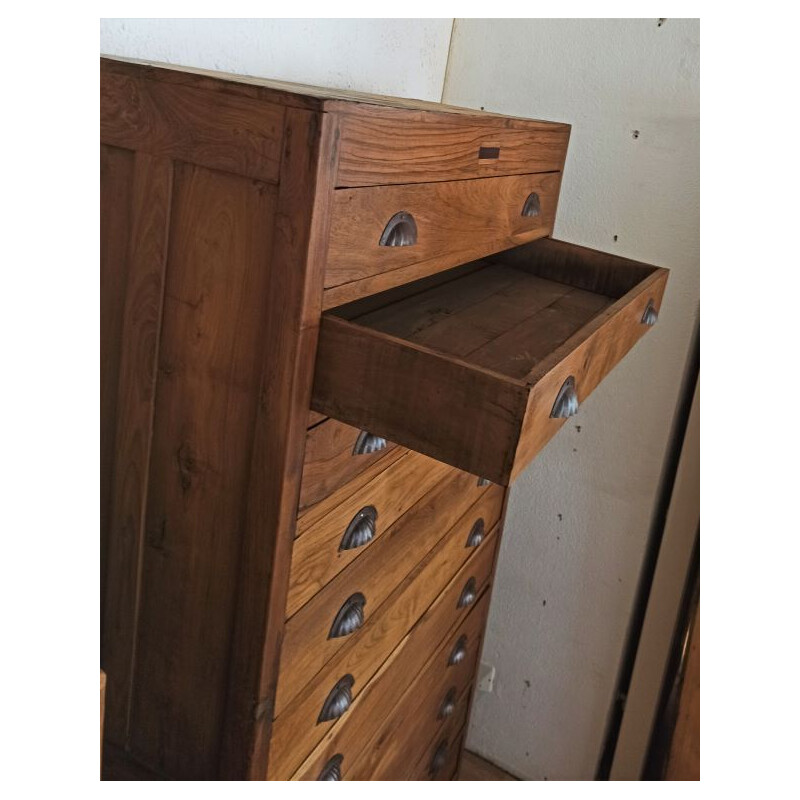 12-drawer vintage teak craft cabinet, 1930