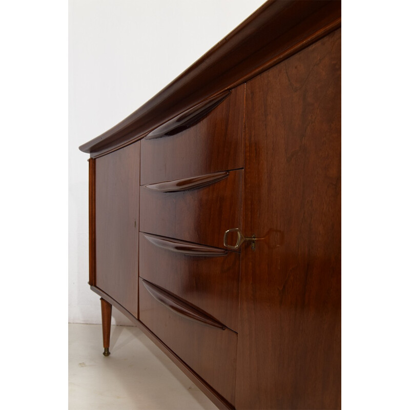 Walnut and brass sideboard, A.A.PATIJN - 1950s