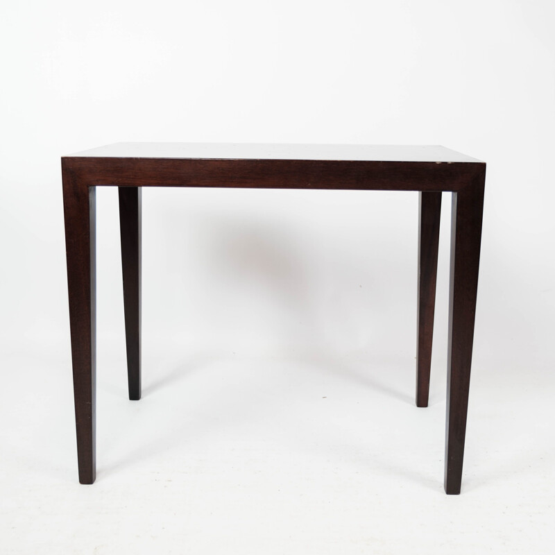 Vintage side table in mahogany by Severin Hansen for Haslev Furniture, 1960s