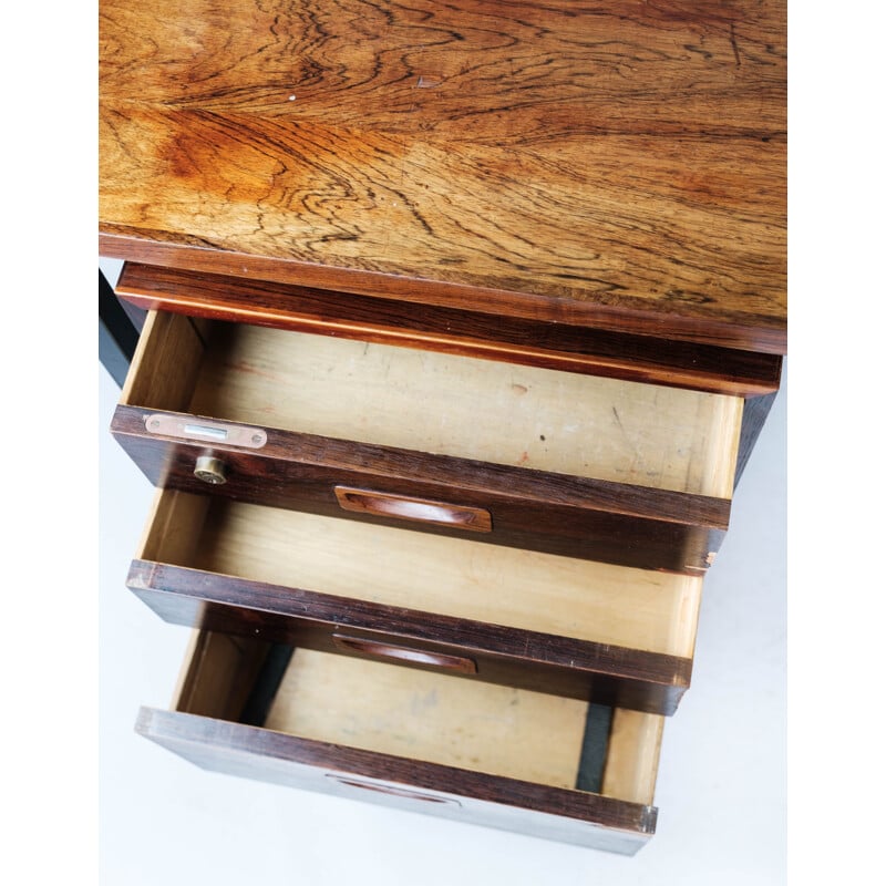 Vintage desk in rosewood and metal legs, Denmark 1960