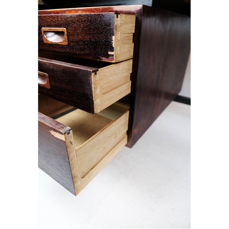 Vintage desk in rosewood and metal legs, Denmark 1960