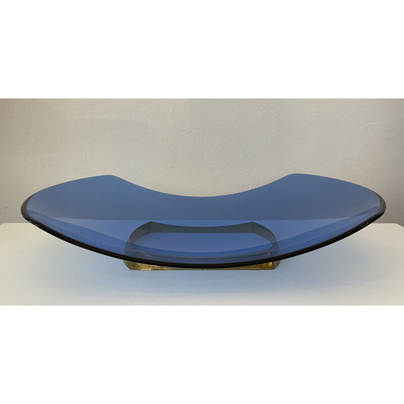 Vintage blue fruit bowl "1419" by Max Ingrand for Fontana Arte, 1960