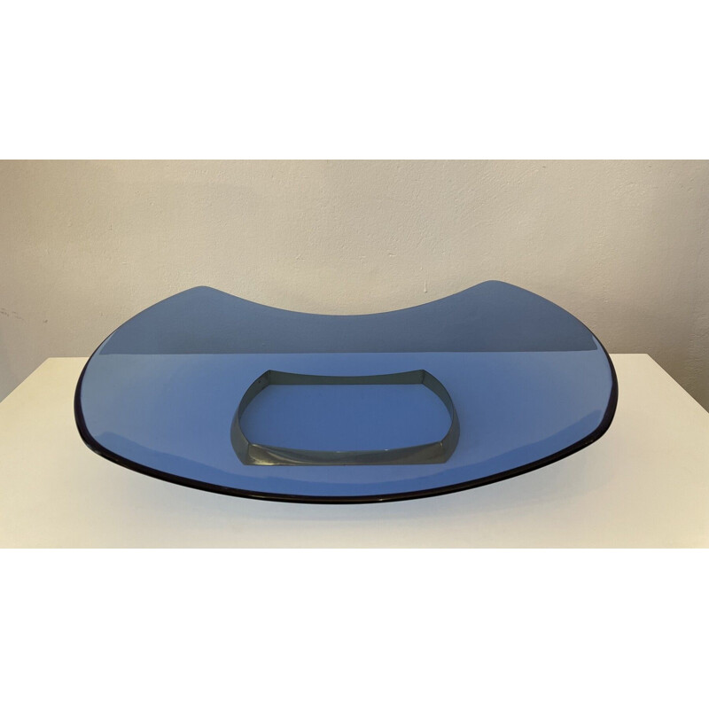 Vintage blue fruit bowl "1419" by Max Ingrand for Fontana Arte, 1960