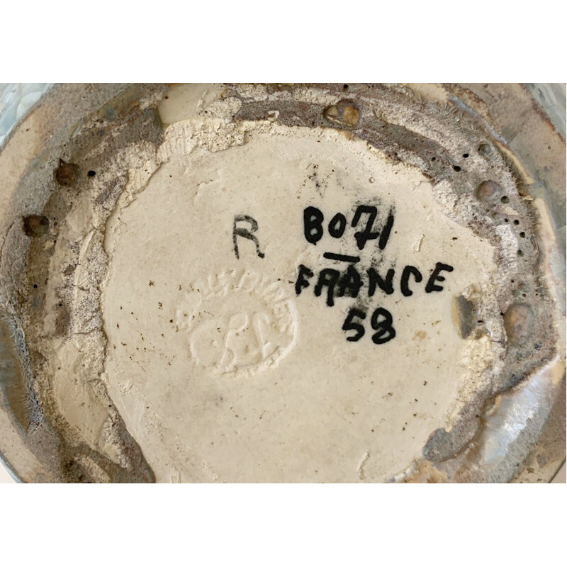Soliflor de cerámica vintage, Francia 1958