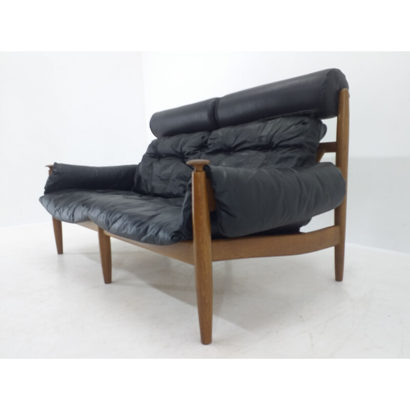 Mid century leather sofa by Sergio Rodrigues for Profilia Werke, 1960s