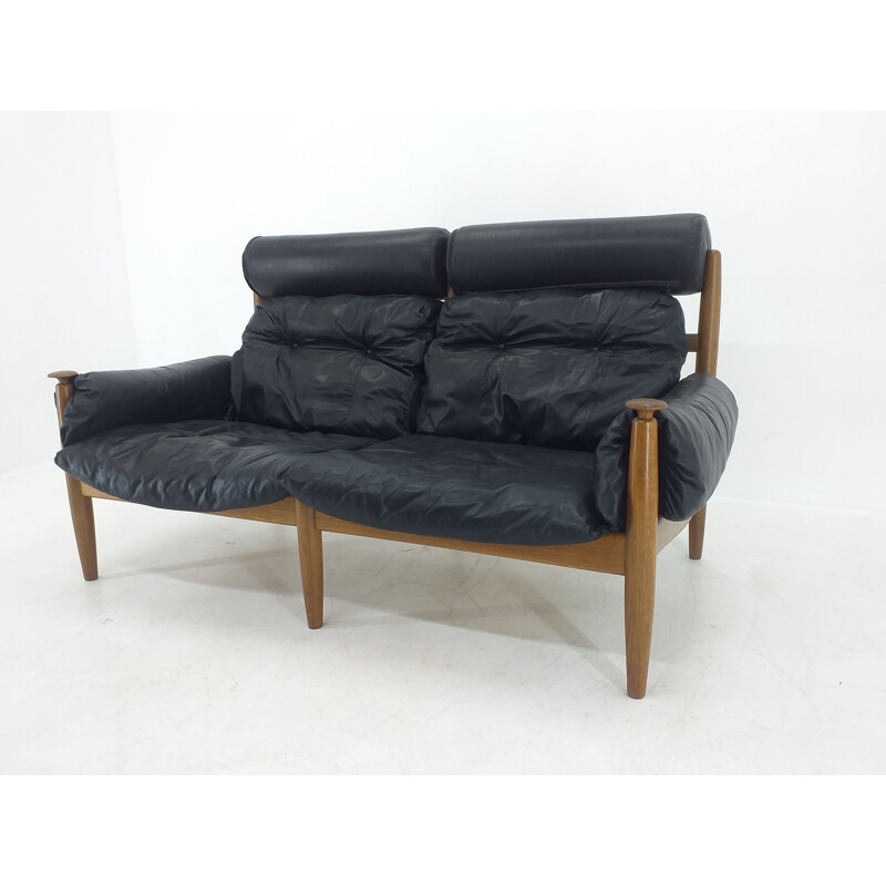 Mid century leather sofa by Sergio Rodrigues for Profilia Werke, 1960s