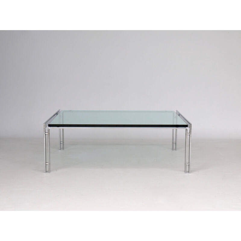 Vintage glass coffee table "M1" by Hank Kwint for Metaform, 1980