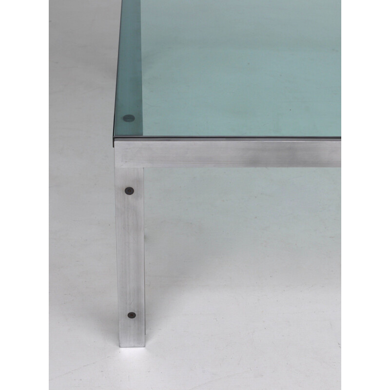 Vintage glass coffee table "M1" by Hank Kwint for Metaform, 1980