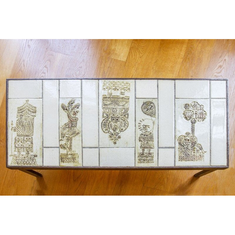 Vintage ceramic coffee table by Roger Capron