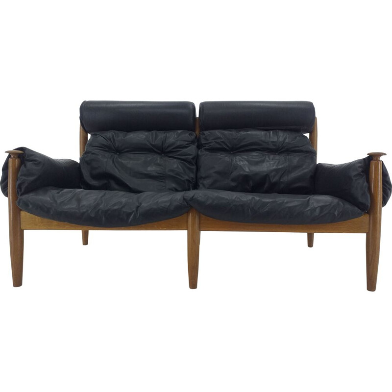Mid century leather sofa by Sergio Rodrigues for Profilia Werke, 1960s