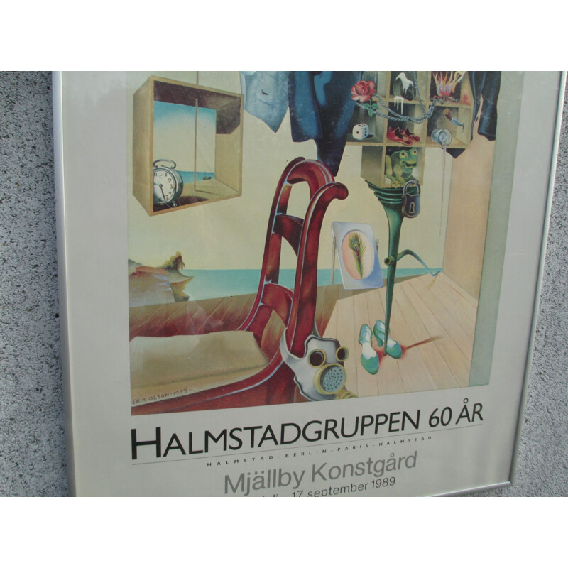 Vintage framed poster, Sweden 1980