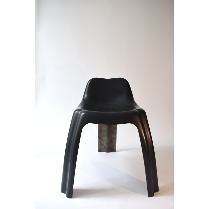 Vintage "Ginger" chair in dark blue by Patrick Gingembre for Paulus, 1970