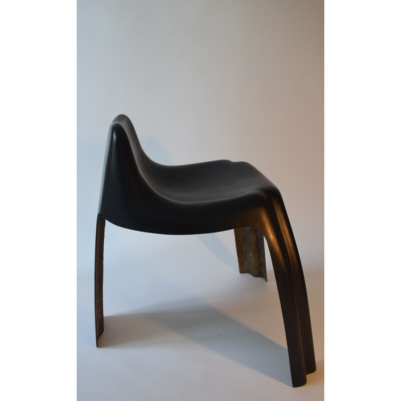 Vintage "Ginger" chair in dark blue by Patrick Gingembre for Paulus, 1970