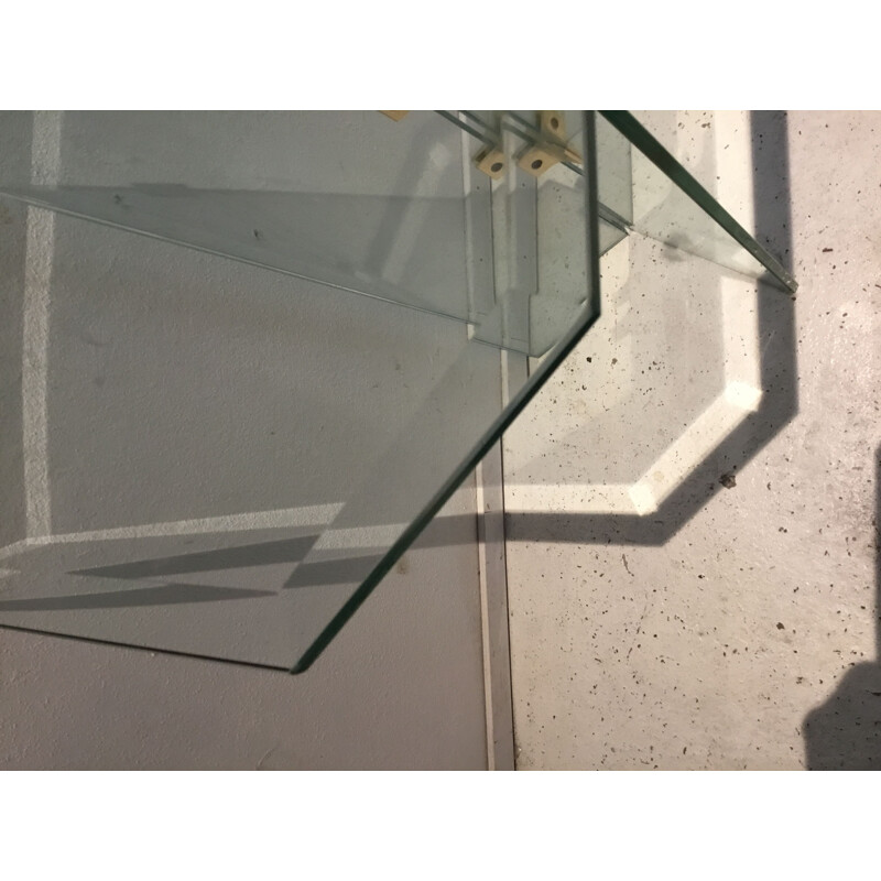 Mesa lateral de vidro Vintage de Leon Rosen, 1980
