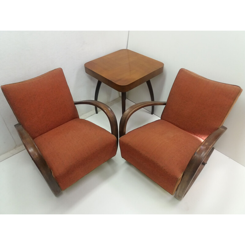 Vintage living room set by Halabala for Thonet, Czechoslovakia 1930s