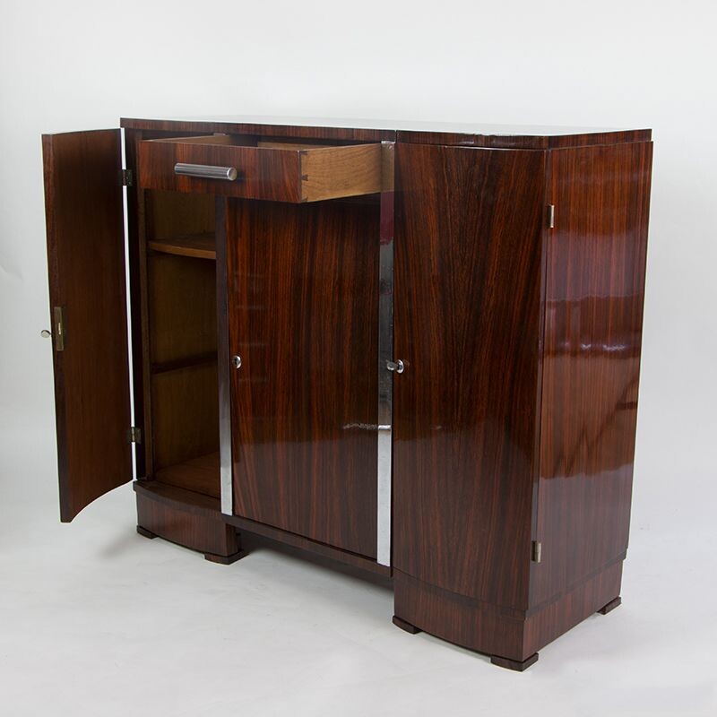 Vintage Art Deco cabinet in veneered rosewood, 1930