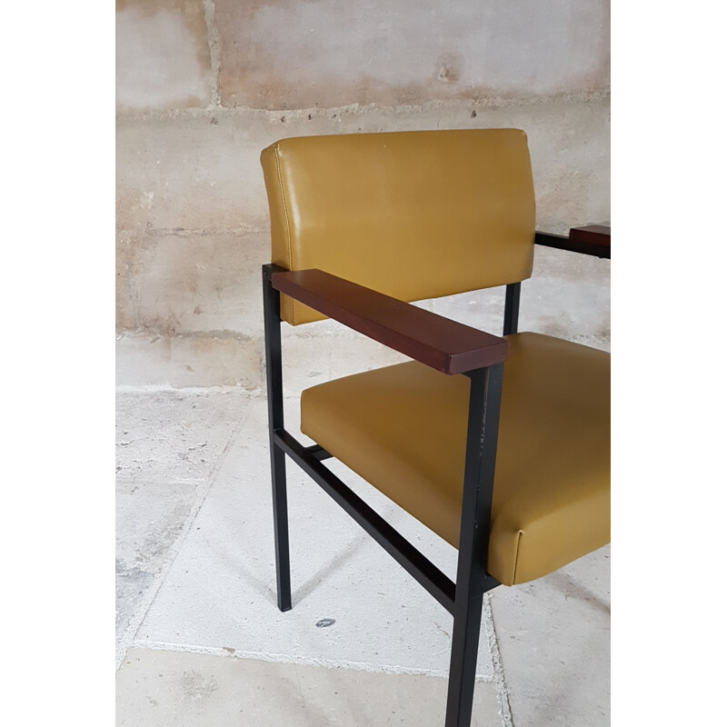 Vintage metal and skai office chair