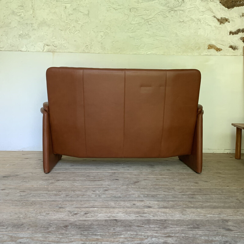 Vintage camel leather sofa by Axel Enthoven, 1980