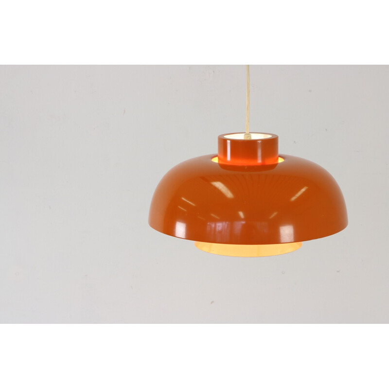 Fog & Morup orange metal hanging lamp, Jo HAMMERBORG - 1970s