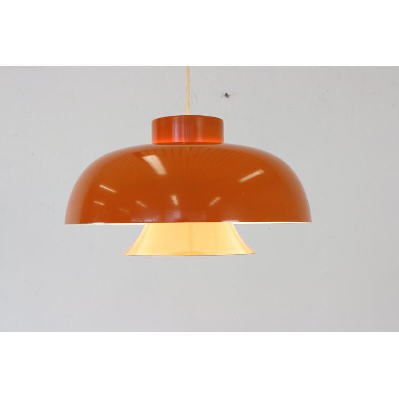 Fog & Morup orange metal hanging lamp, Jo HAMMERBORG - 1970s