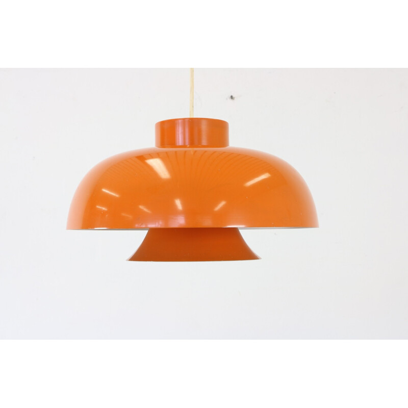 Fog & Morup orange metal hanging lamp, Jo HAMMERBORG - 1970s