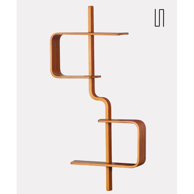 Vintage wall shelf by Ludvik Volak for Drevopodnik Holesov, 1960