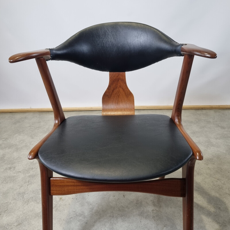 Set of 4 vintage cow horn chairs by Louis Van Teeffelen for Awa, 1950s