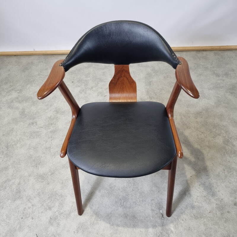 Set of 4 vintage cow horn chairs by Louis Van Teeffelen for Awa, 1950s