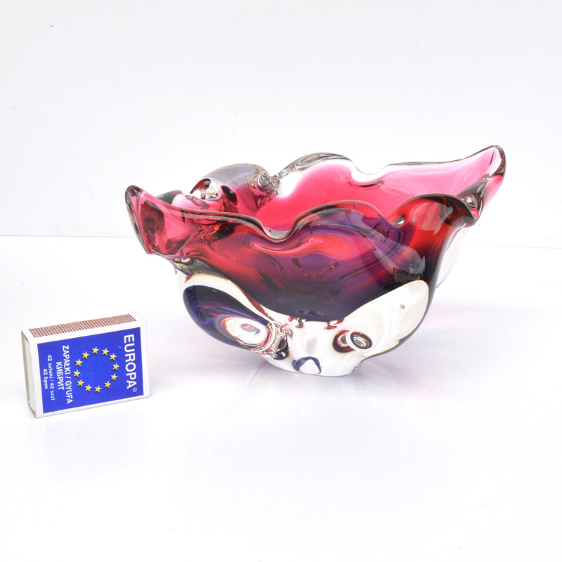 Vintage ashtray by J. Hospodka for Chribska Sklarna, Czechoslovakia 1960s