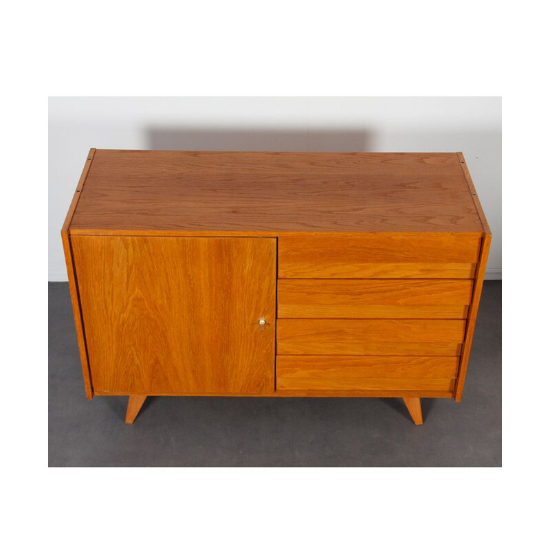 Vintage oakwood chest of drawers model U-458 by Jiroutek for Interier Praha, 1960