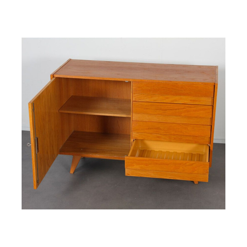 Vintage oakwood chest of drawers model U-458 by Jiroutek for Interier Praha, 1960