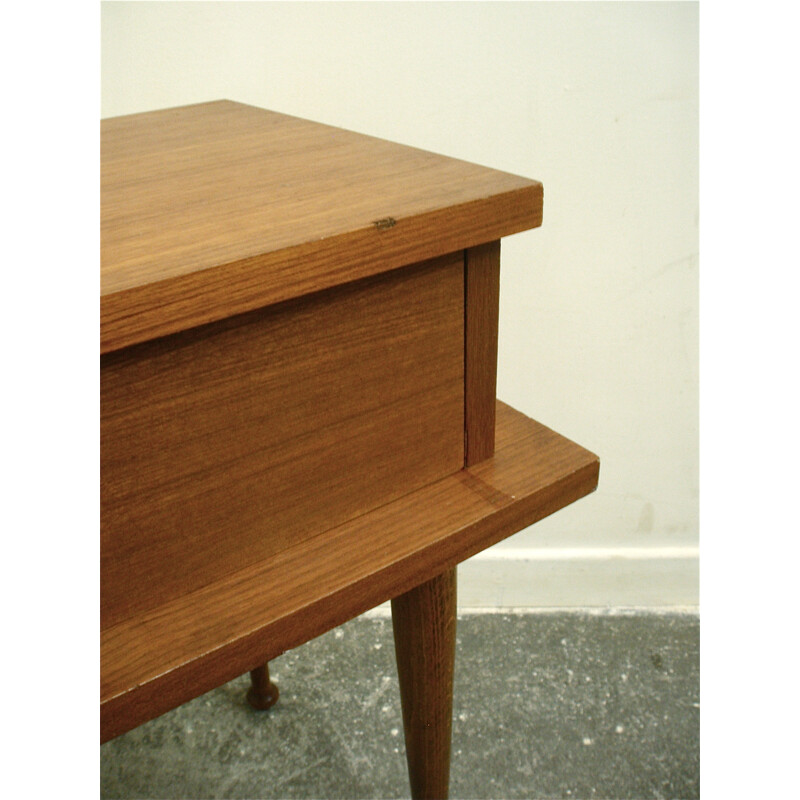 Small Scandinavian bedside table in teak - 1960s