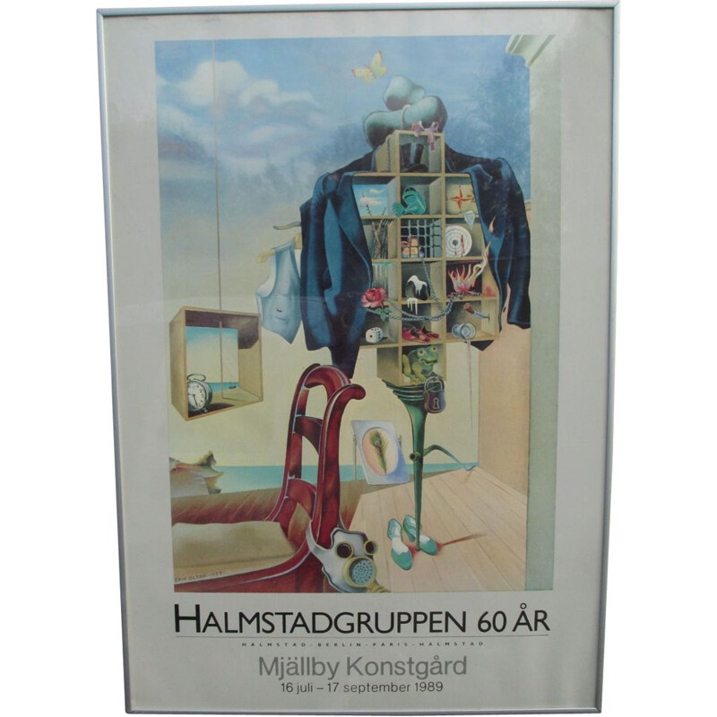 Cartaz emoldurado Vintage, Suécia 1980