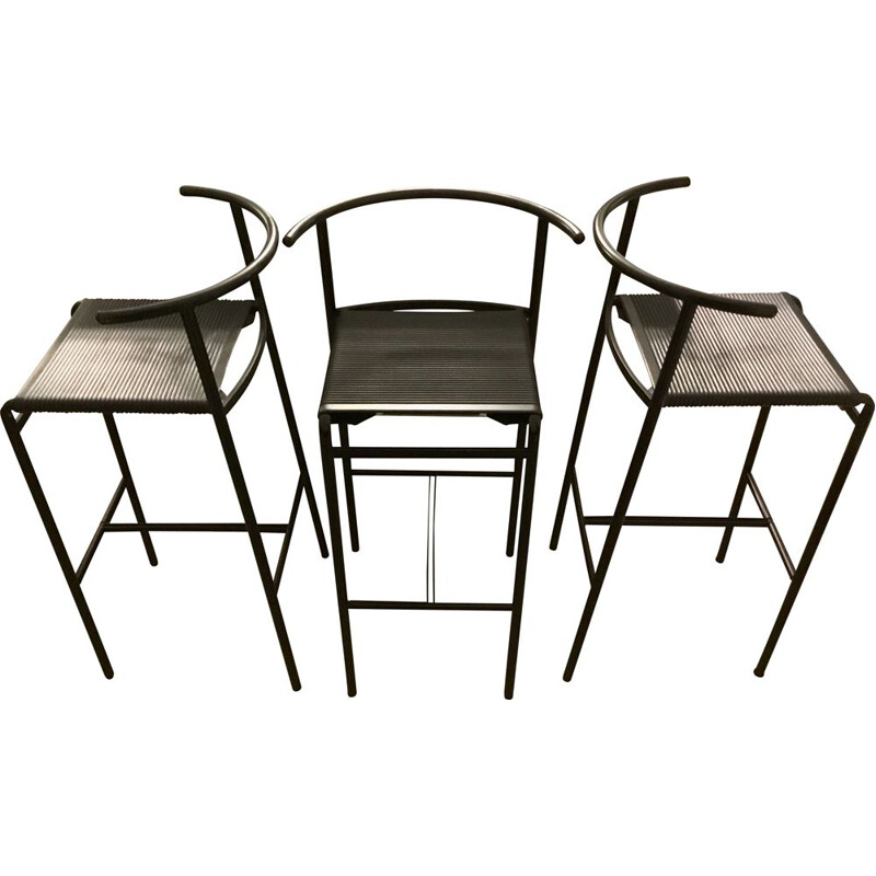 Set of 3 vintage bar stools by Philip Starck for Baleri Italia